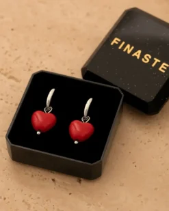 Finaste Red heart earrings Clearance