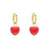 Finaste Red heart earrings goudkleurig Sale
