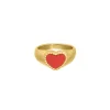 Finaste Red Influencer Heart Ring Goudkleurig Sale