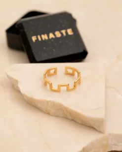 Finaste Ring blocks goudkleurig Fashion