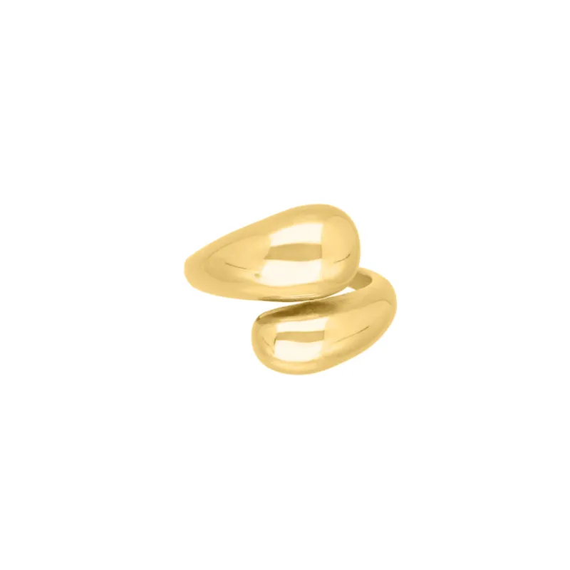Finaste Ring chunky teardrops goldplated Discount