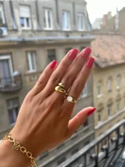 Finaste Ring chunky teardrops goldplated Discount
