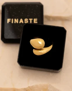Finaste Ring chunky teardrops goldplated Discount