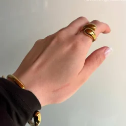 Finaste Ring chunky teardrops goldplated Discount
