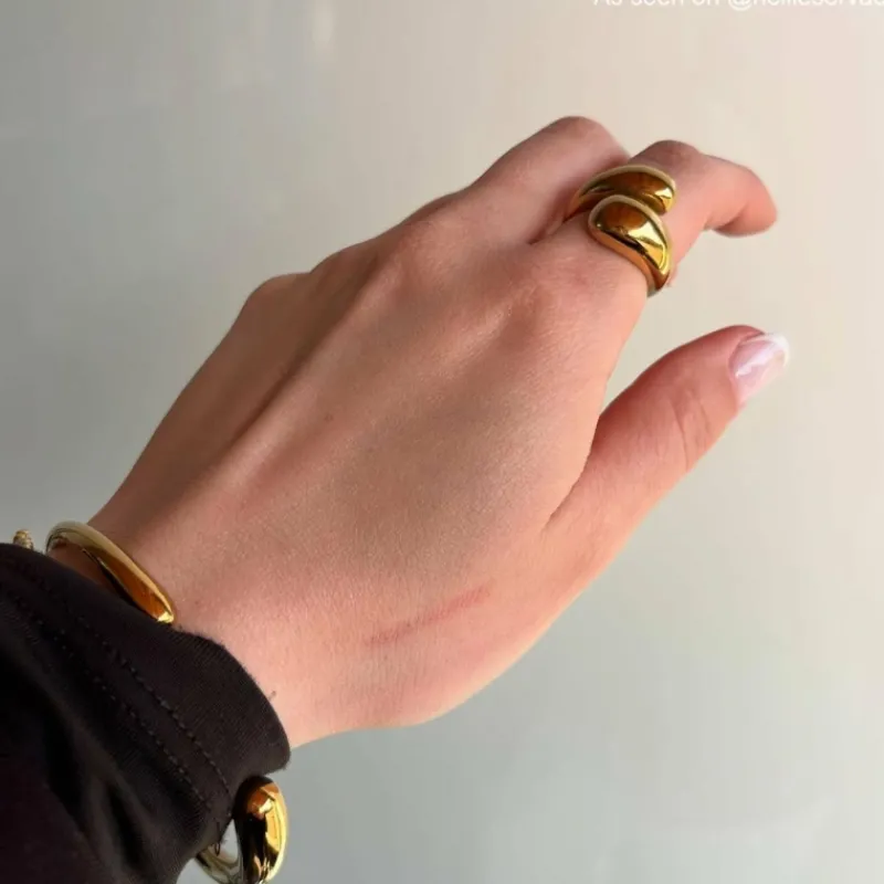 Finaste Ring chunky teardrops goldplated Discount