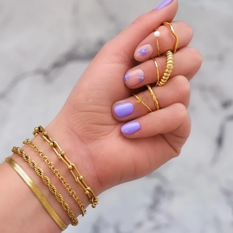 Finaste Ring Croissant kleur goud Clearance