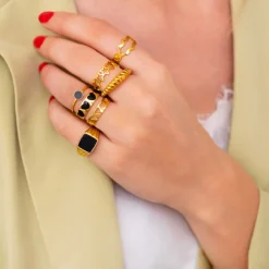 Finaste Ring Croissant kleur goud Clearance