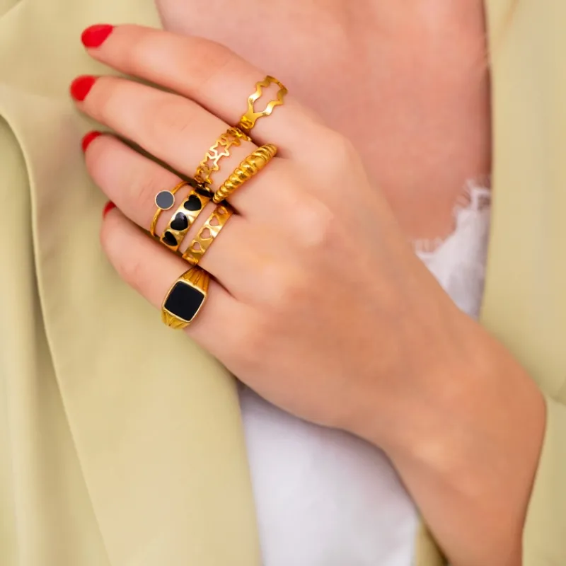 Finaste Ring Croissant kleur goud Clearance