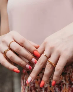 Finaste Ring dubbel goud kleurig Sale