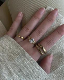 Finaste Ring dubbel goud kleurig Sale