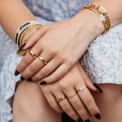 Finaste Ring geometrische print goud kleurig Outlet