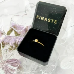 Finaste Ring met bolletje groot Goud kleurig Discount
