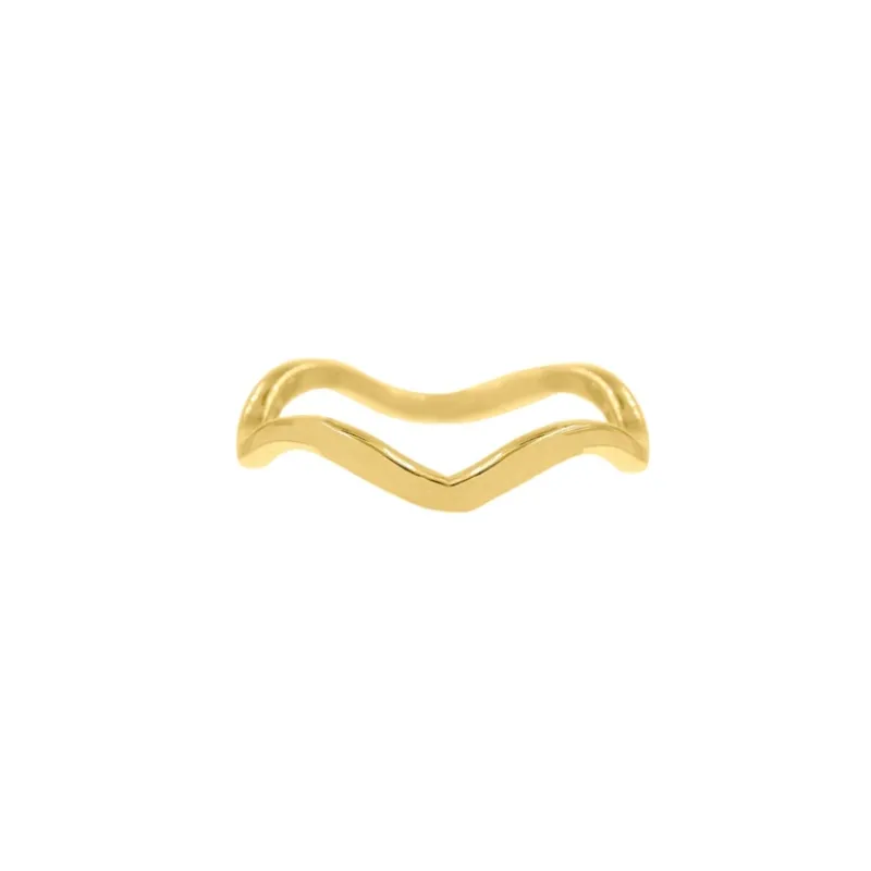 Finaste Ring met Golven Goud kleurig Discount