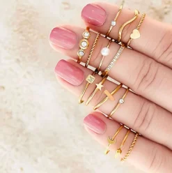 Finaste Ring met Golven Goud kleurig Discount