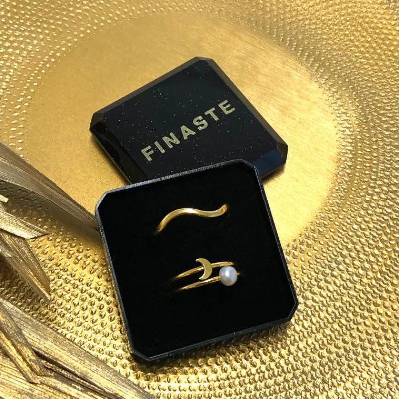 Finaste Ring met Golven Goud kleurig Discount