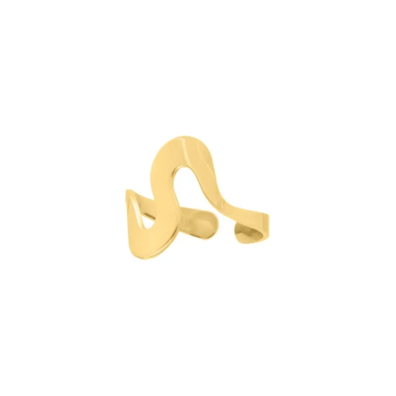 Finaste Ring met golven kleur goud Fashion