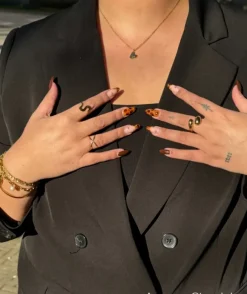 Finaste Ring met golven kleur goud Fashion
