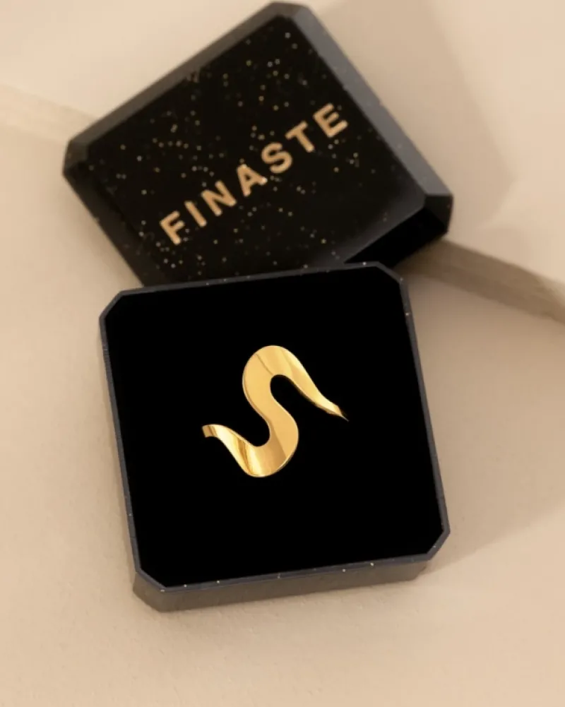 Finaste Ring met golven kleur goud Fashion