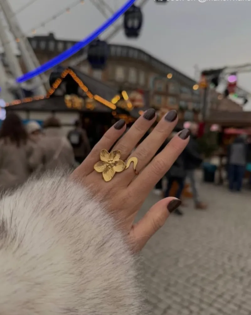 Finaste Ring met golven kleur goud Fashion