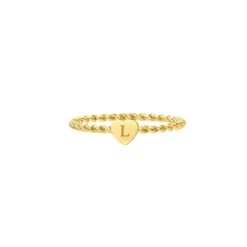 Finaste Ring met graveerbaar hartje goud kleurig Clearance
