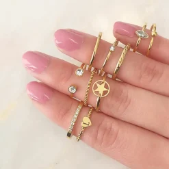 Finaste Ring met graveerbaar hartje goud kleurig Clearance