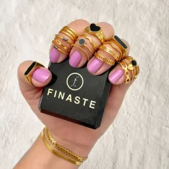 Finaste Ring met graveerbaar hartje goud kleurig Clearance
