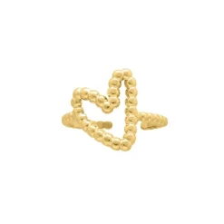 Finaste Ring met hartje bolletjes goudkleurig Fashion