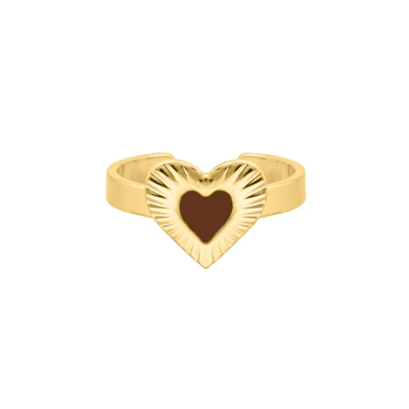Finaste Ring met hartje vintage goudkleurig Outlet