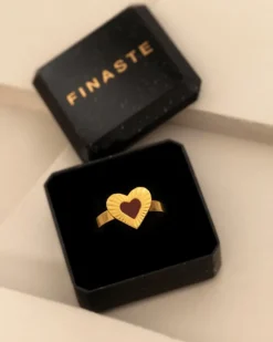 Finaste Ring met hartje vintage goudkleurig Outlet