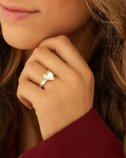 Finaste Ring met hartje wit New