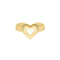 Finaste Ring met hartje wit goudkleurig Sale