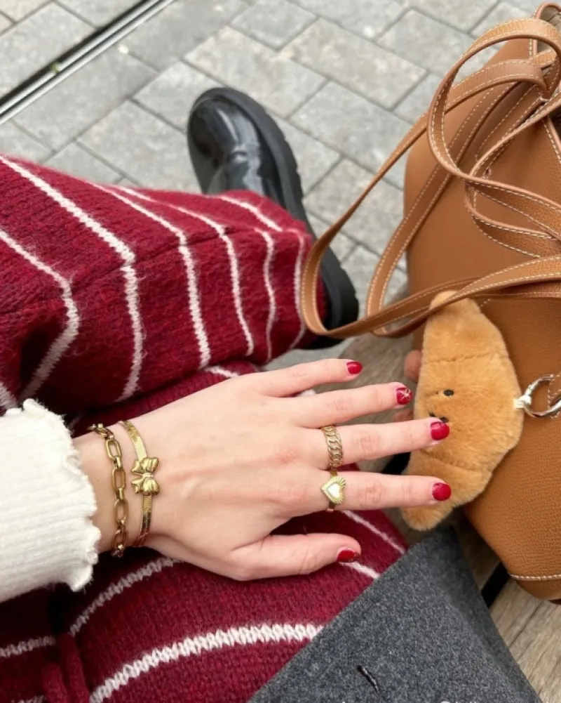 Finaste Ring met hartje wit goudkleurig Sale