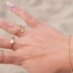 Finaste Ring met muntje goud kleurig Clearance