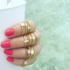 Finaste Ring met muntje goud kleurig Clearance