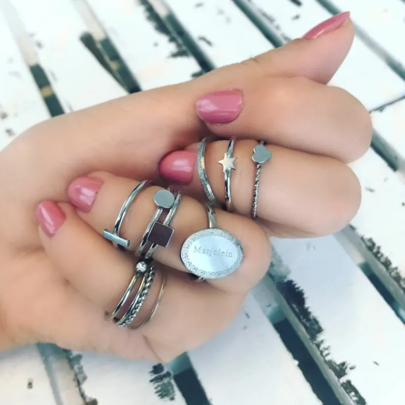 Finaste Ring met muntje kleur zilver Sale