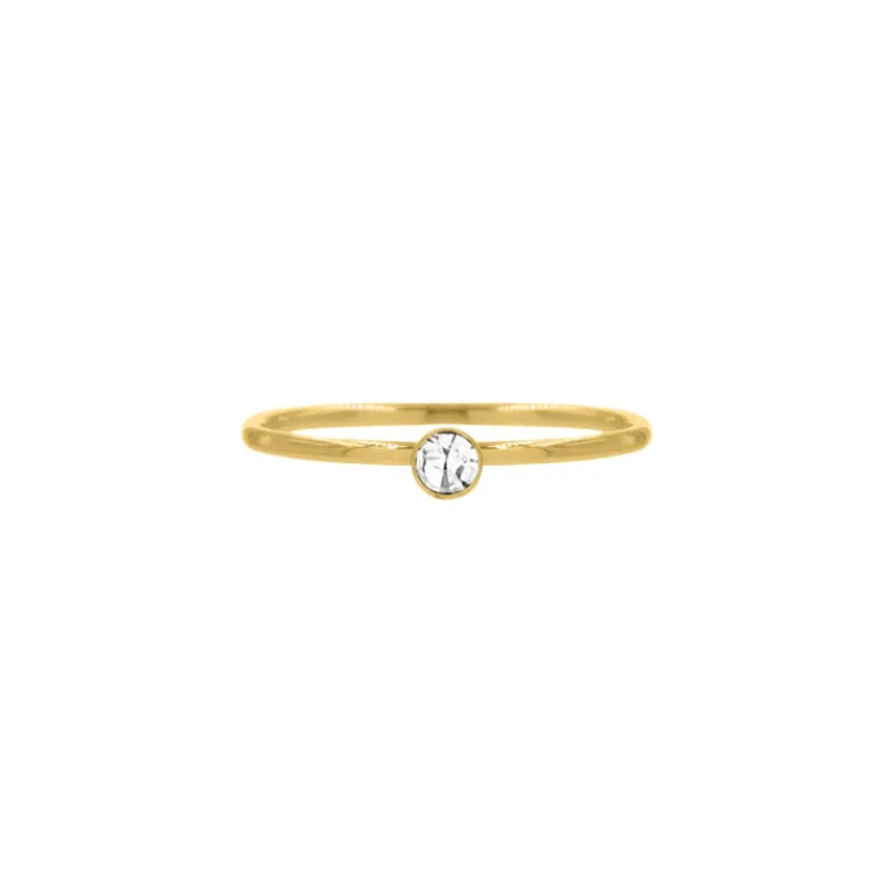 Finaste Ring met steentje goldplated Best