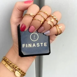Finaste Ring met Steentje Goud kleurig New