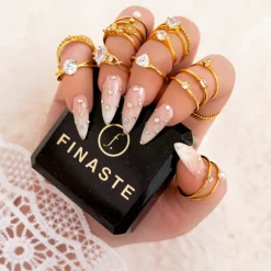 Finaste Ring met Steentje Goud kleurig New