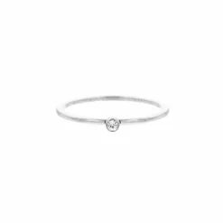 Finaste Ring met Steentje kleur zilver Sale