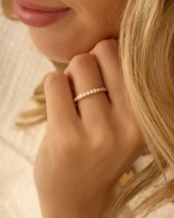 Finaste Ring met steentjes exclusive goudkleurig Clearance