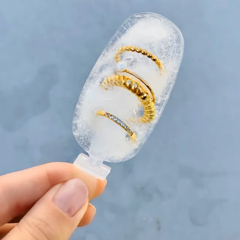 Finaste Ring met steentjes goud kleurig Outlet