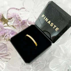 Finaste Ring met steentjes goud kleurig Outlet