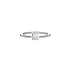 Finaste Ring met vierkantje kleur zilver Best