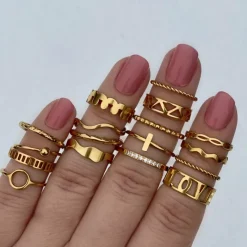 Finaste Ring Open Chain Kleur Goud Outlet