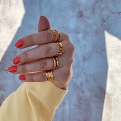 Finaste Ring Open Chain Kleur Goud Outlet