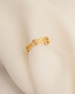 Finaste Ring open hearts goldplated Fashion