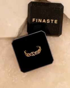 Finaste Ring open hearts goldplated Fashion
