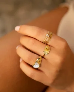 Finaste Ring open hearts goldplated Fashion