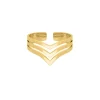 Finaste Ring triple V goudkleurig Discount
