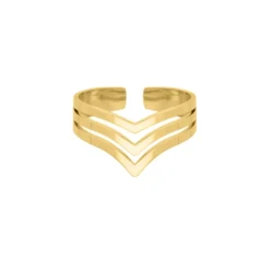 Finaste Ring triple V goudkleurig Discount
